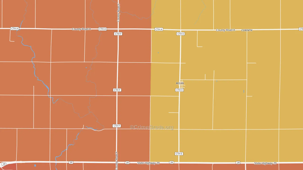 Milan, WI Map of Murder Rates