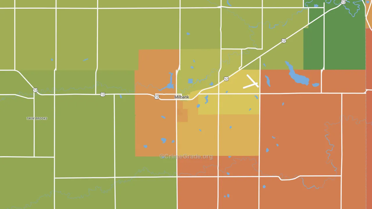 Milbank, SD Map of Murder Rates