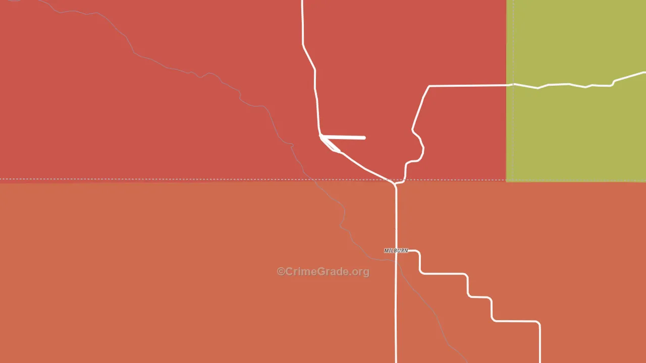 Milburn, NE Map of Murder Rates