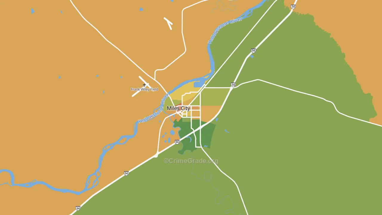 Miles City, MT Map of Murder Rates