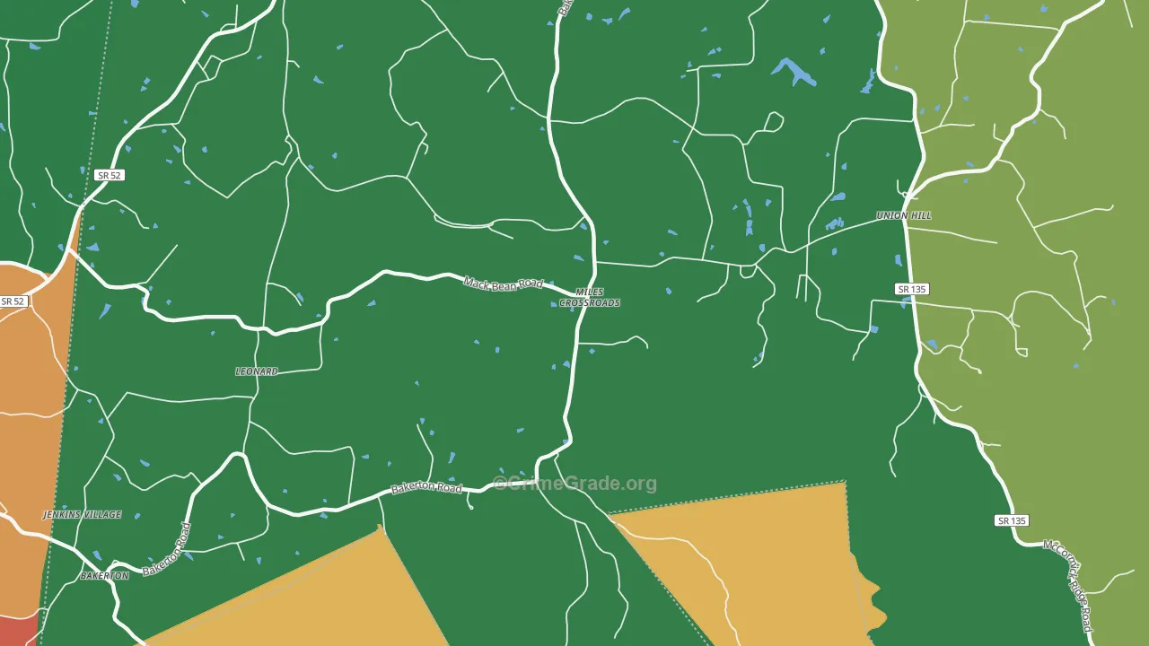 Miles Crossroads, TN Map of Murder Rates