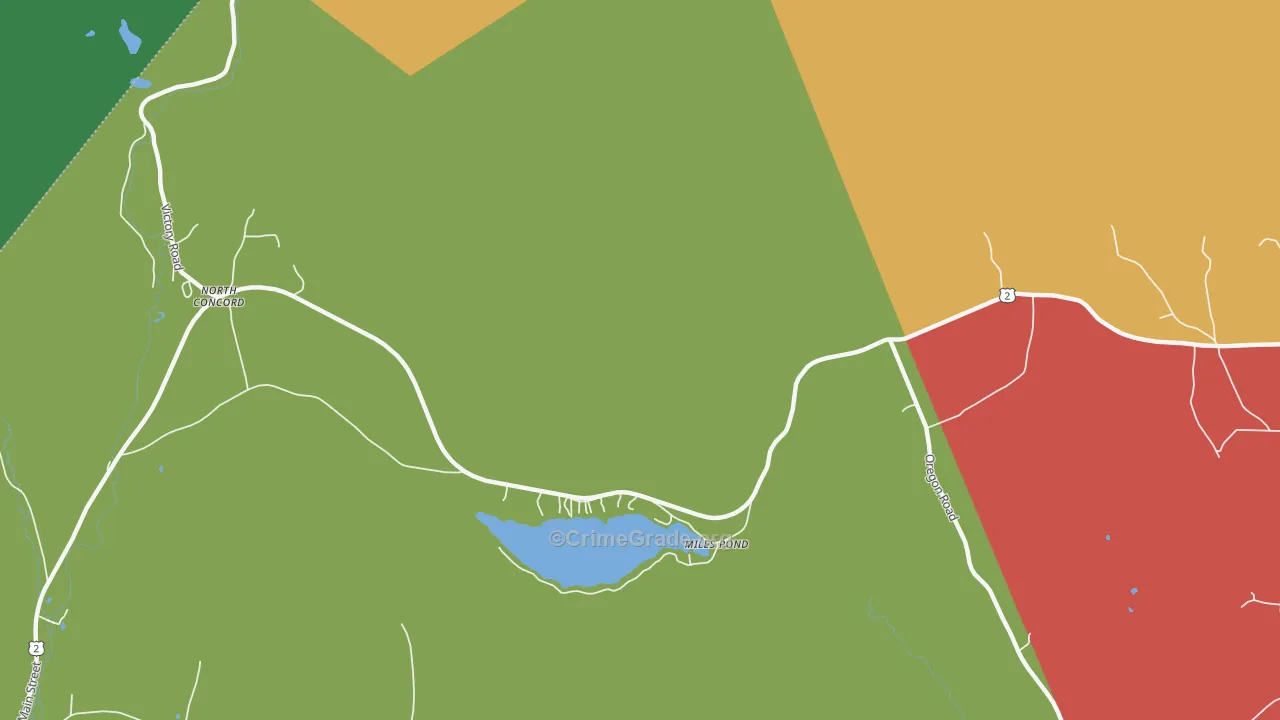 Miles Pond, VT Map of Murder Rates