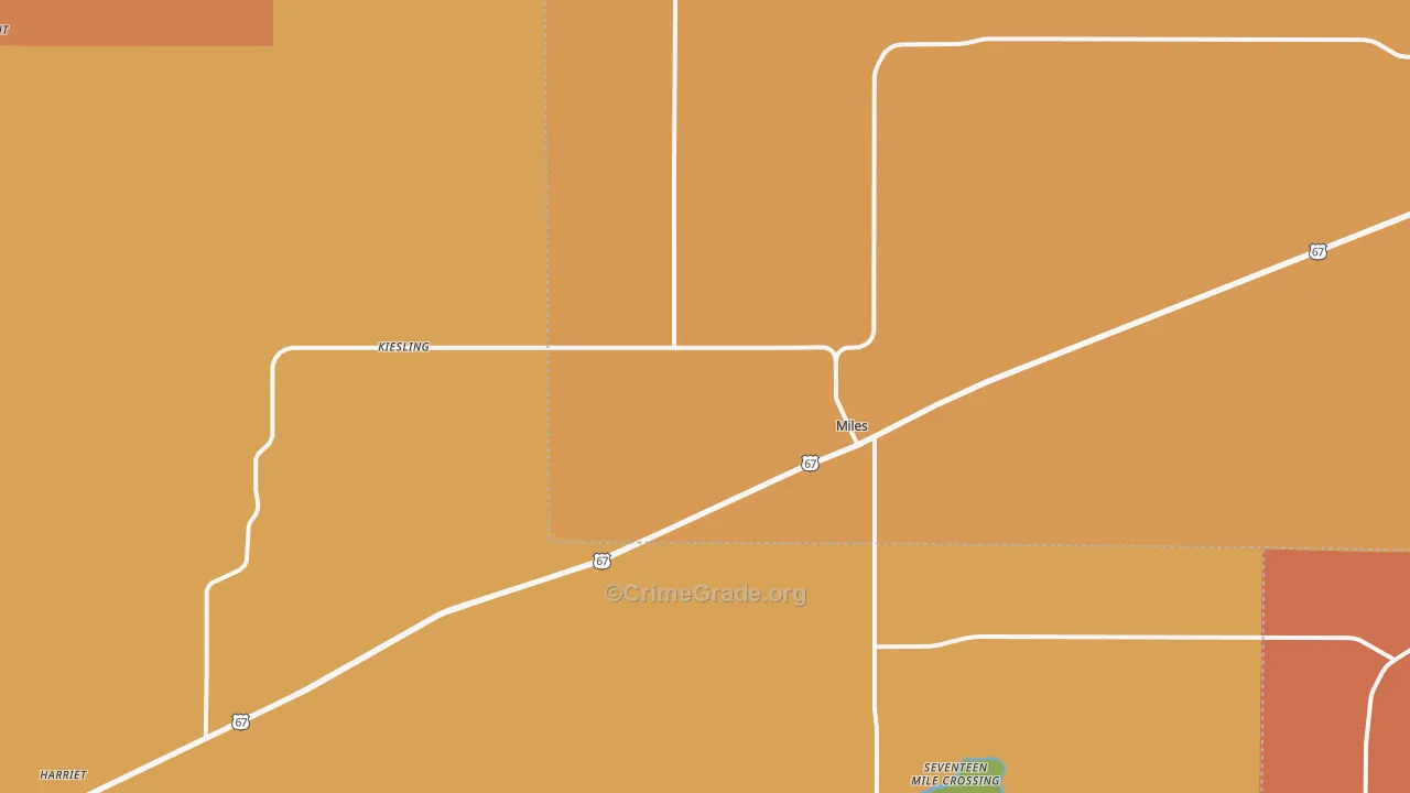 Miles, TX Map of Murder Rates