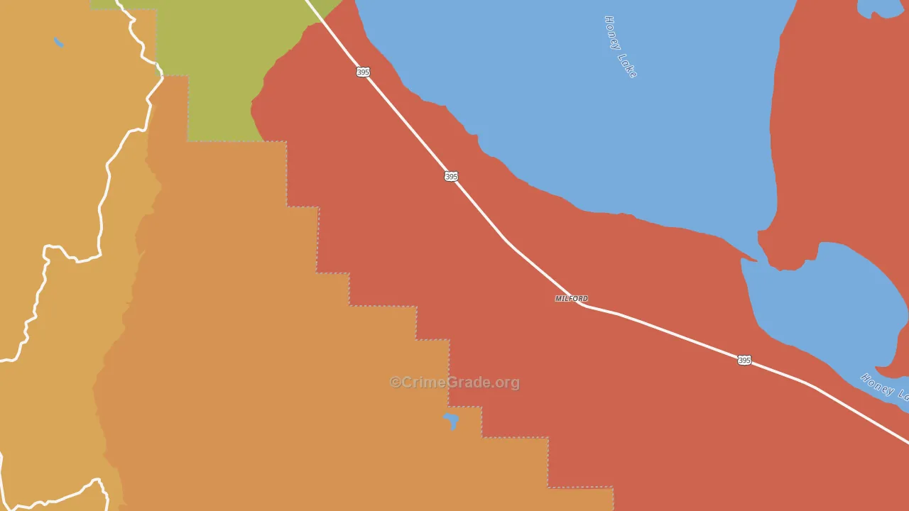 Milford, CA Map of Murder Rates