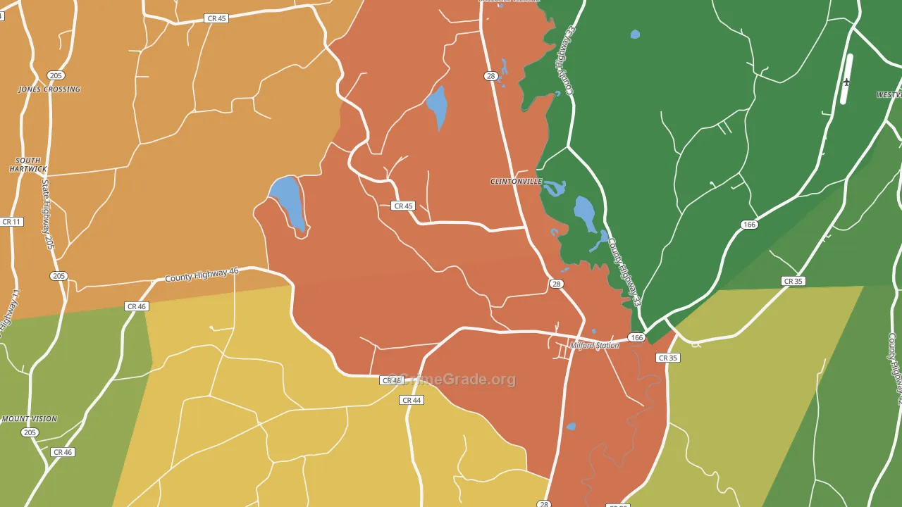 Milford, NY Map of Murder Rates