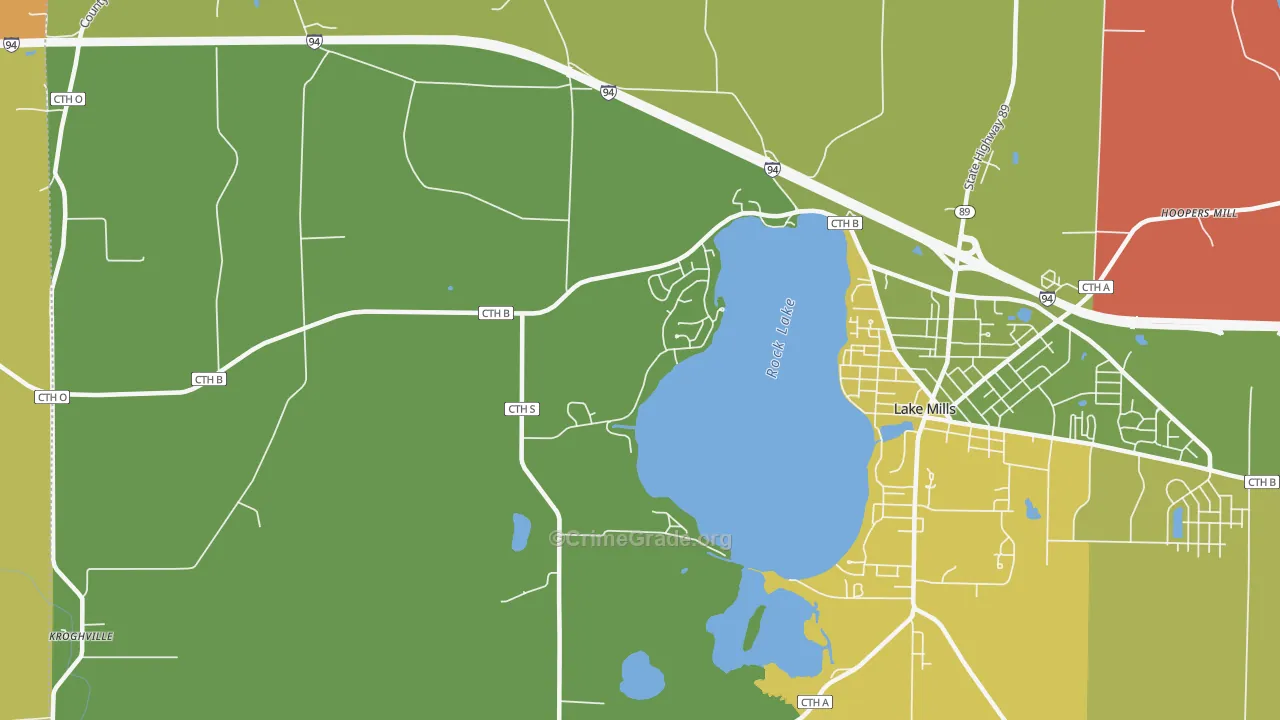 Milford, WI Map of Murder Rates