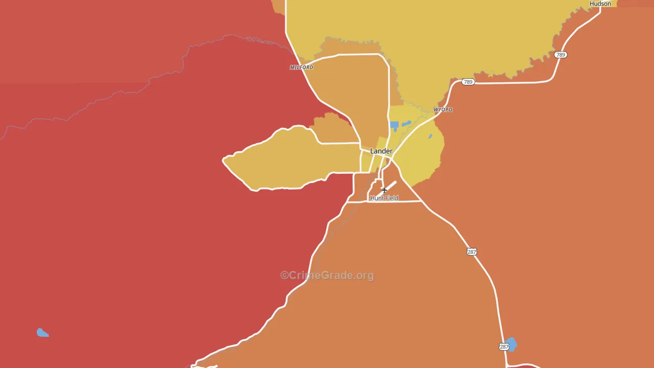 Milford, WY Map of Murder Rates