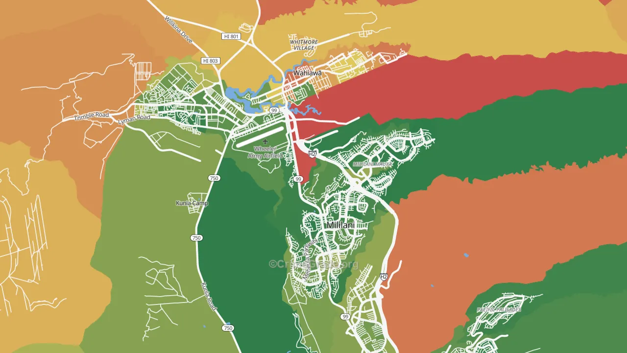 Mililani, HI Map of Murder Rates