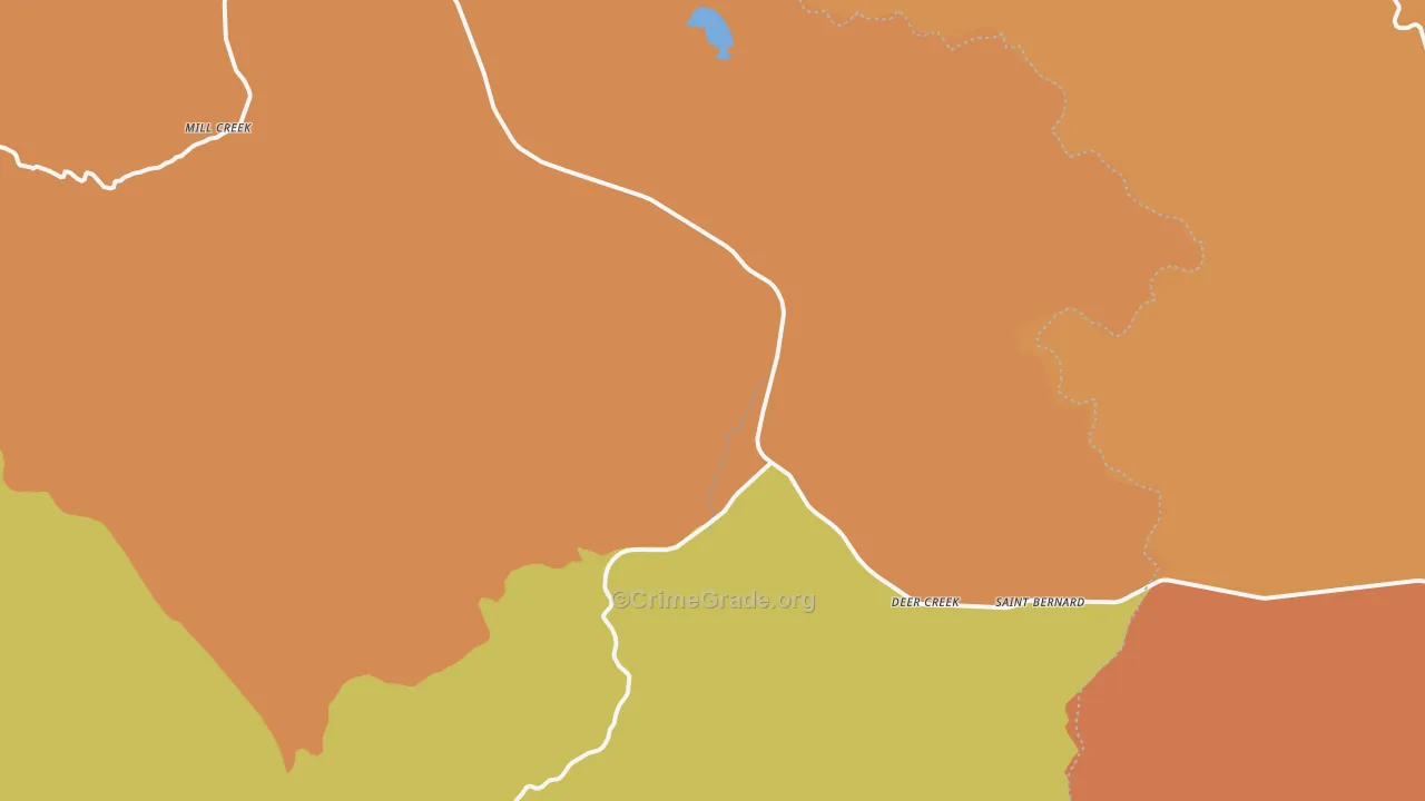 Mill Creek, CA Map of Murder Rates