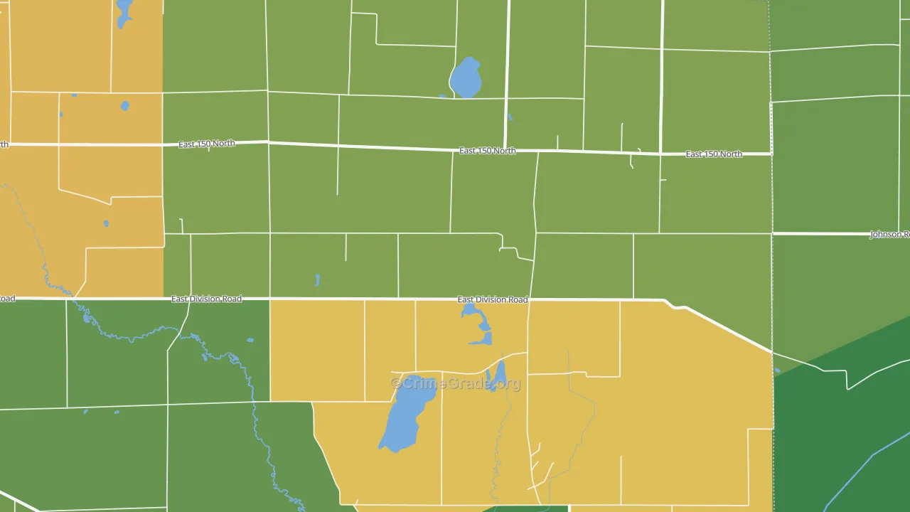 Mill Creek, IN Map of Murder Rates