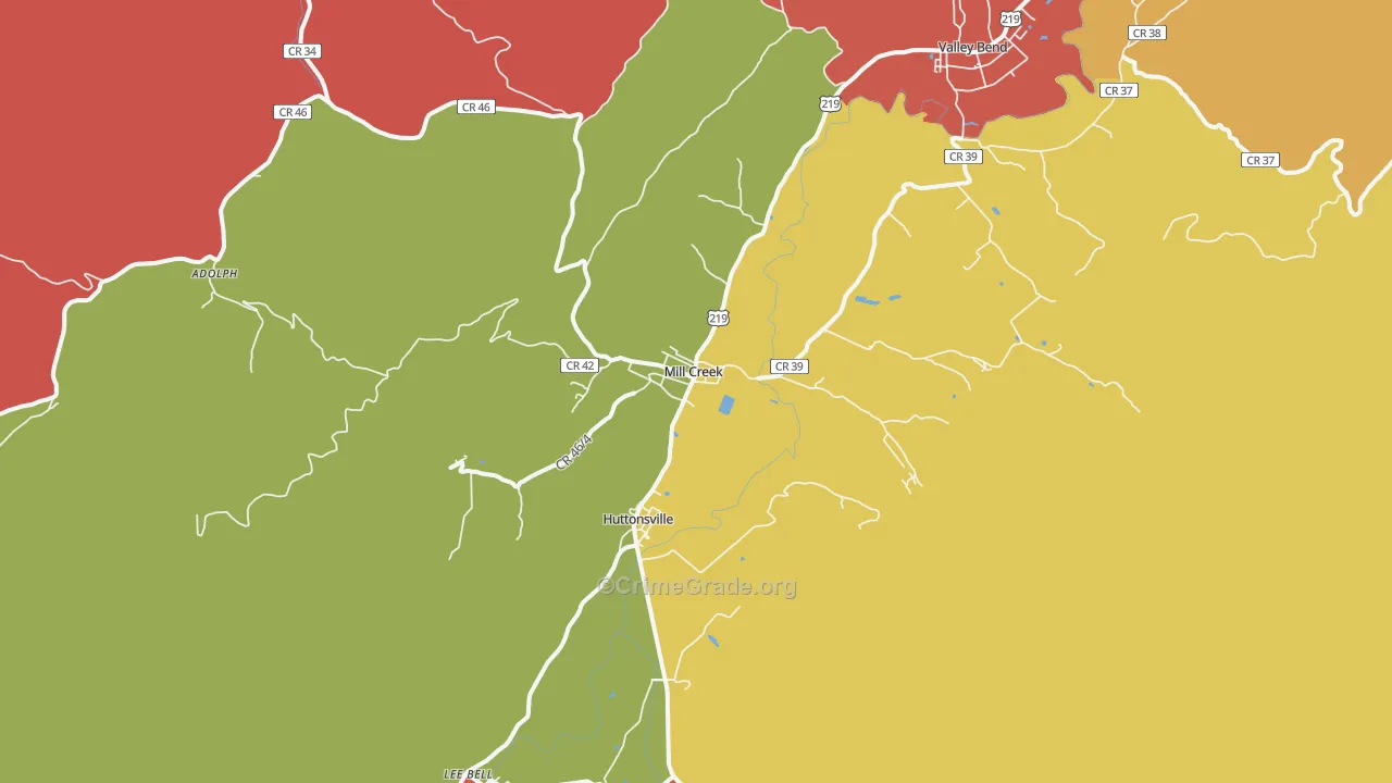 Mill Creek, WV Map of Murder Rates