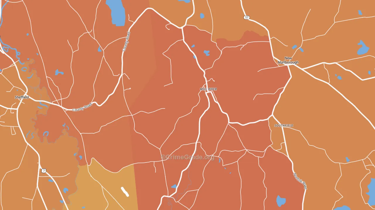 Mill River, MA Map of Murder Rates