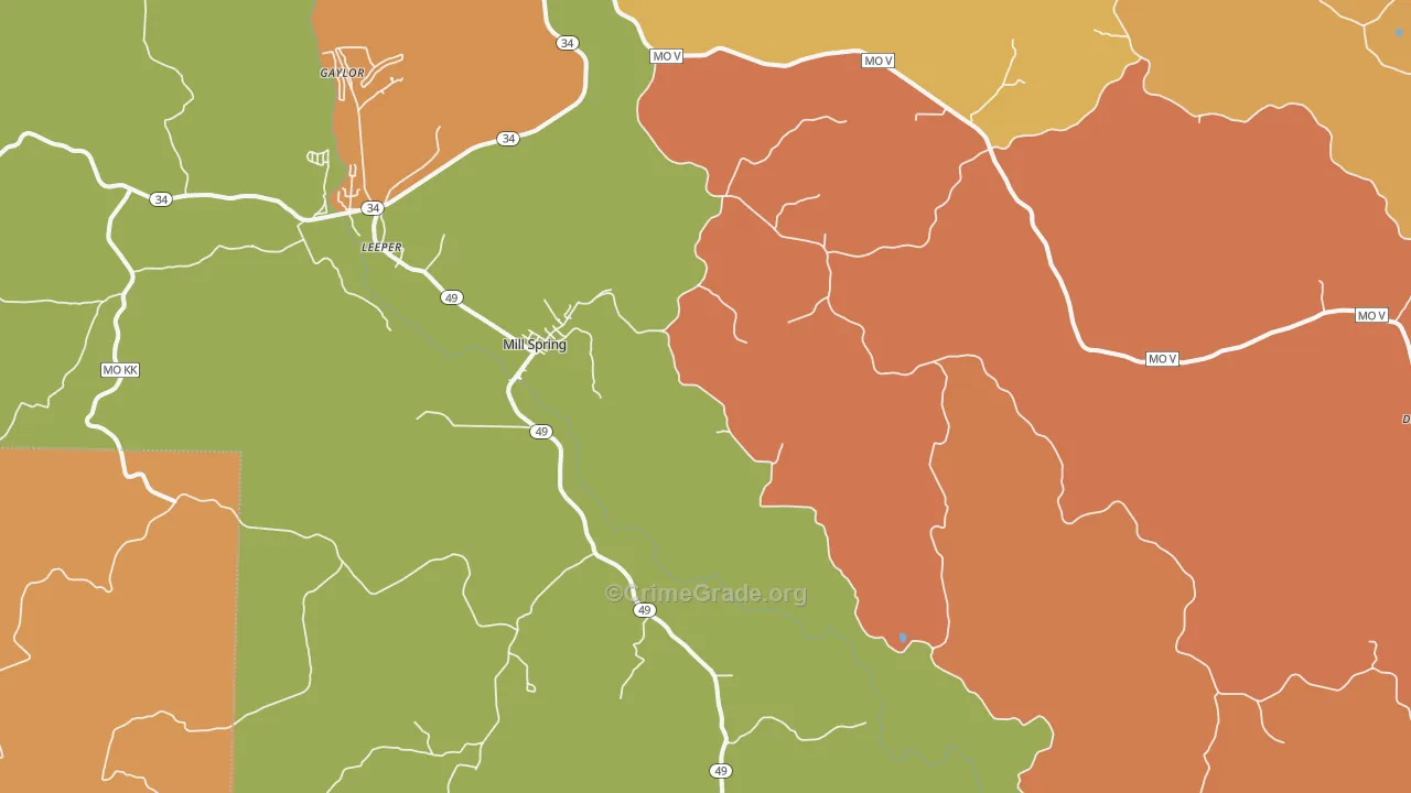 Mill Spring, MO Map of Murder Rates