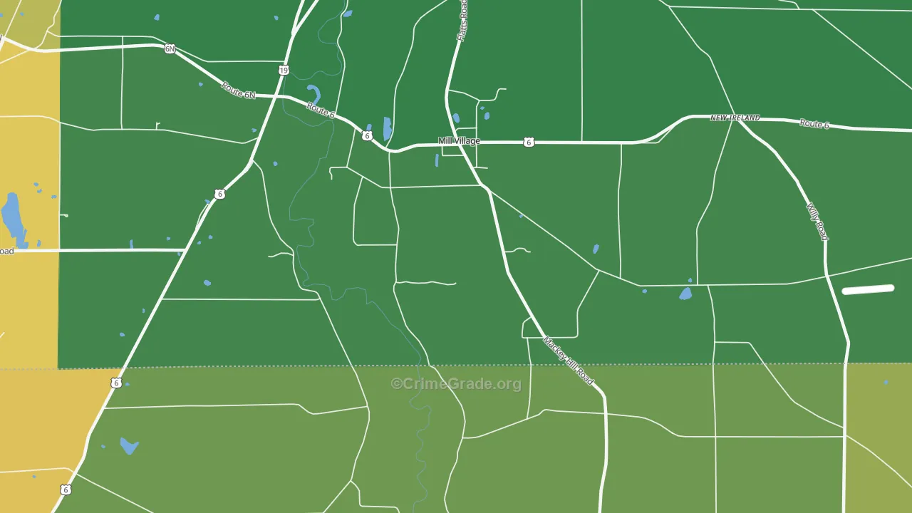 Mill Village, PA Map of Murder Rates