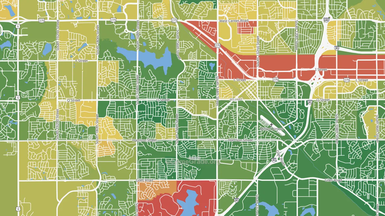 Millard, Omaha, NE Map of Murder Rates
