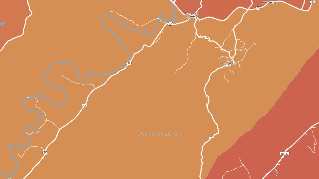 Millboro Springs, VA Map of Murder Rates