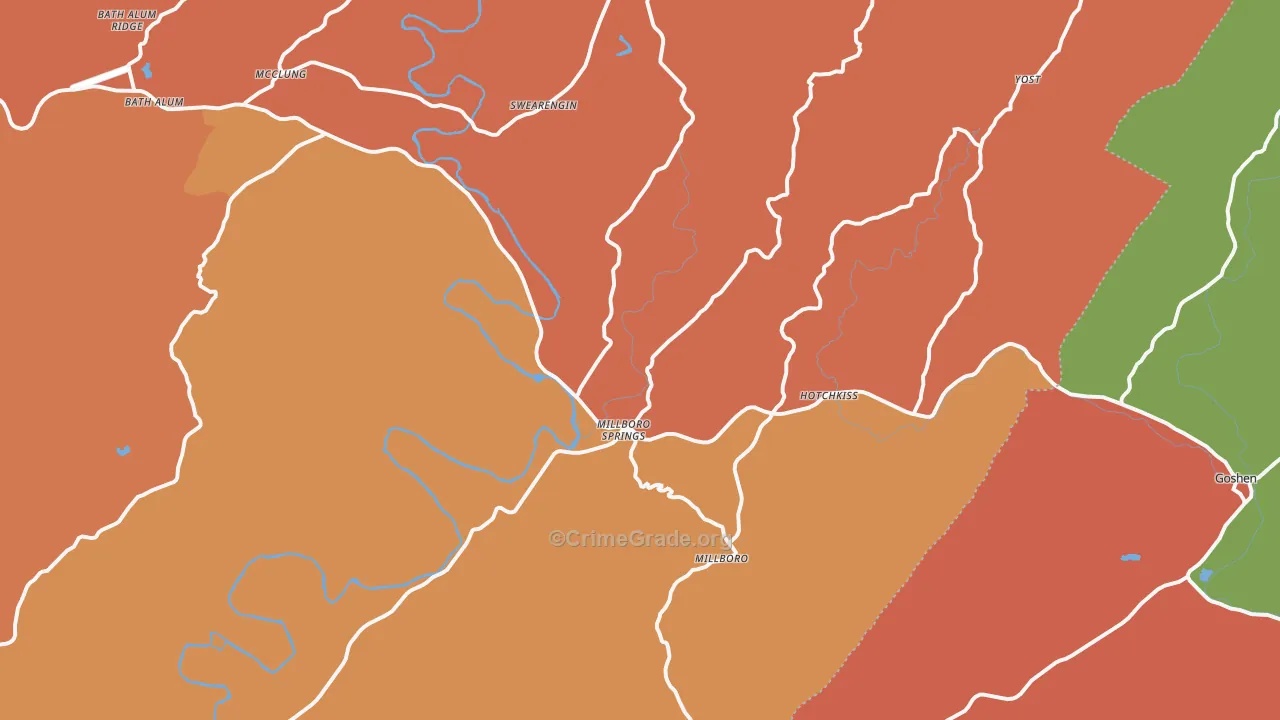 Millboro, VA Map of Murder Rates