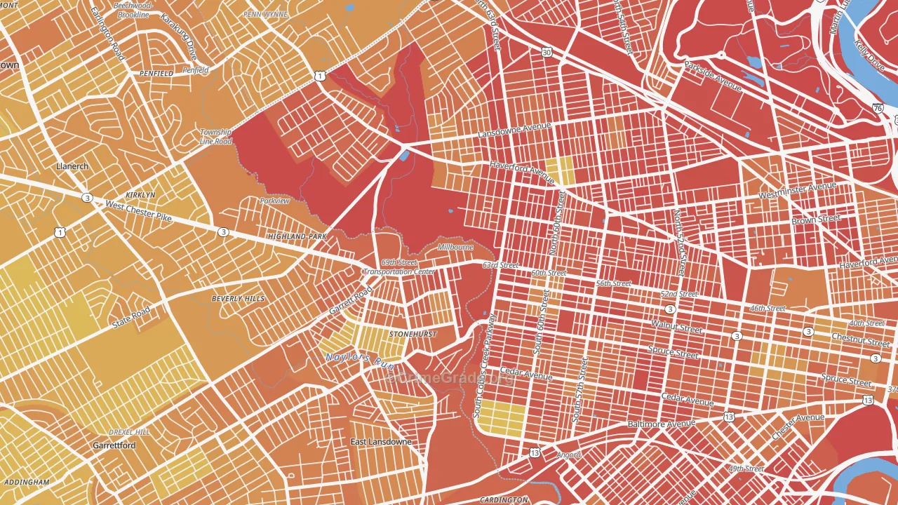 Millbourne, PA Map of Murder Rates