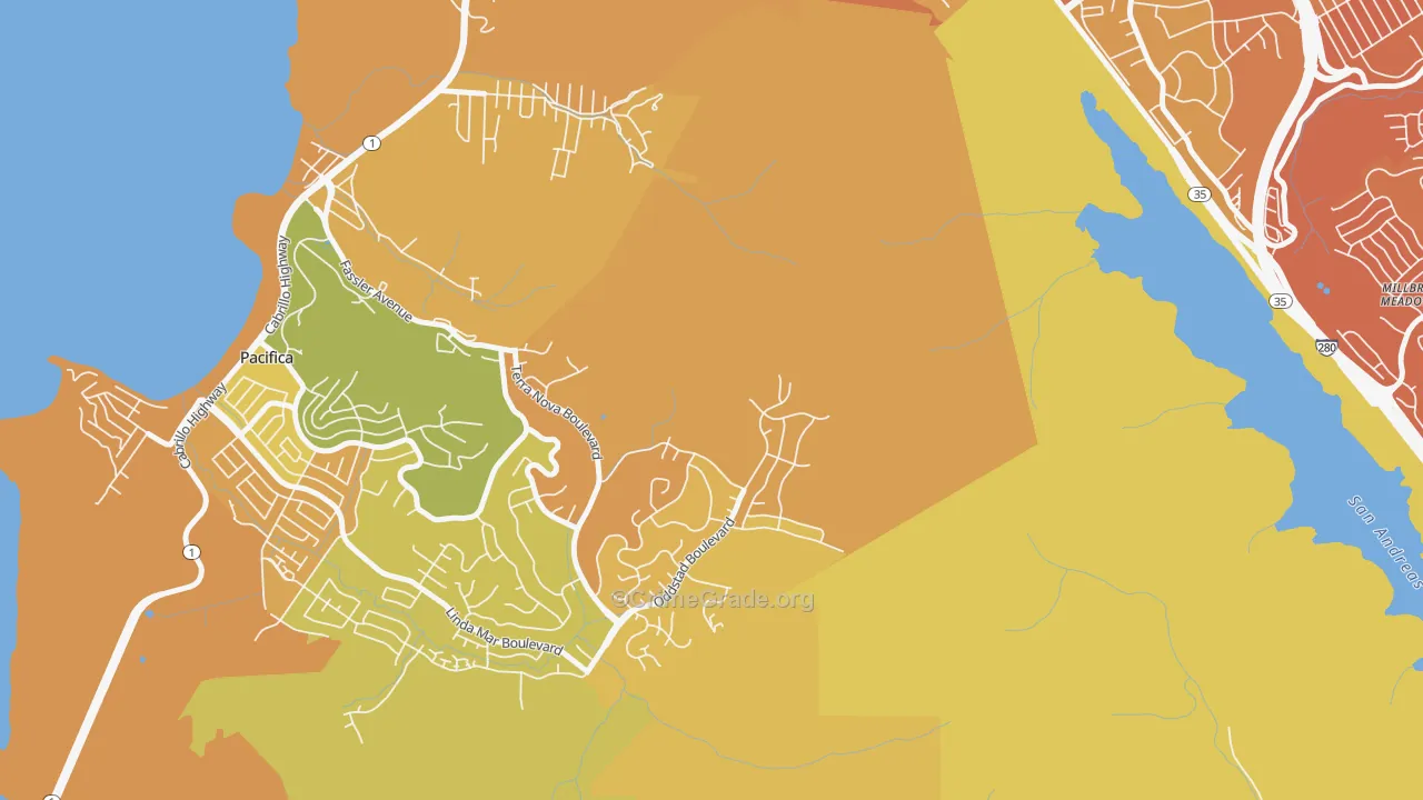 Millbrae Meadows, CA Map of Murder Rates