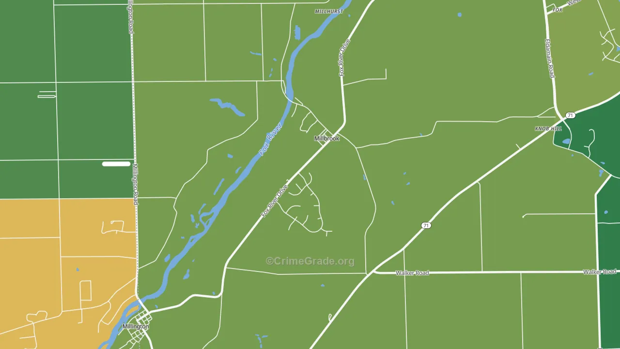 Millbrook, IL Map of Murder Rates