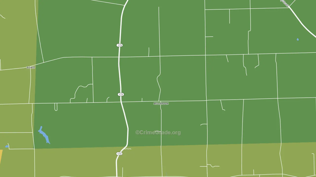 Millbrook, PA Map of Murder Rates
