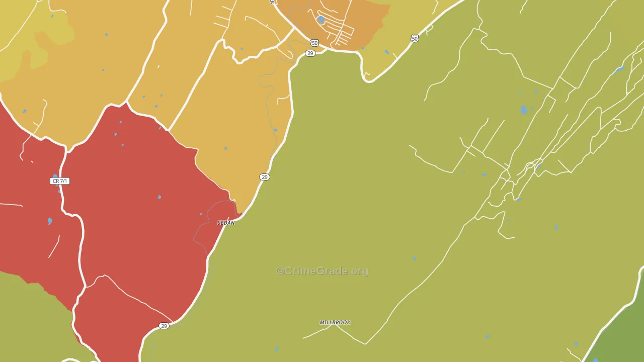 Millbrook, WV Map of Murder Rates