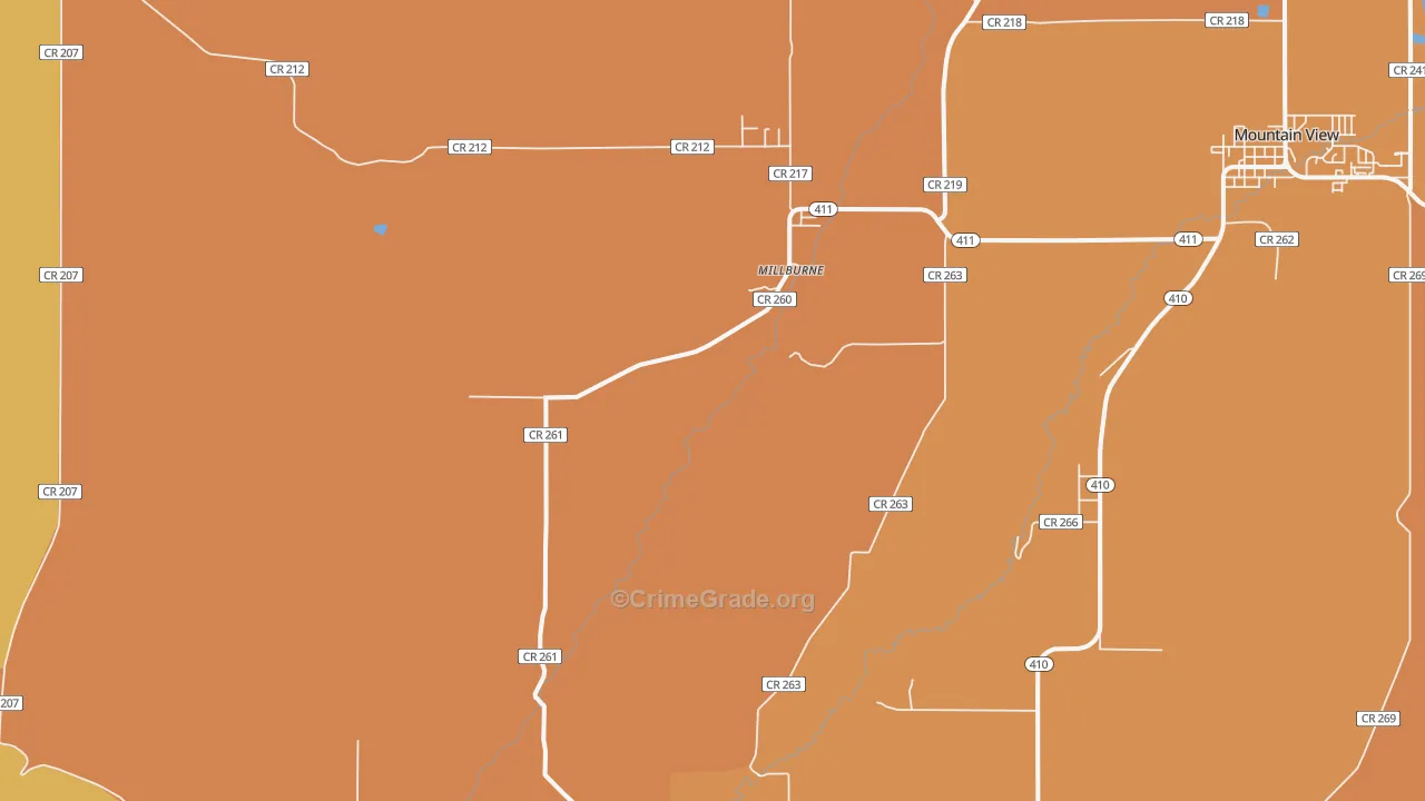 Millburne, WY Map of Murder Rates