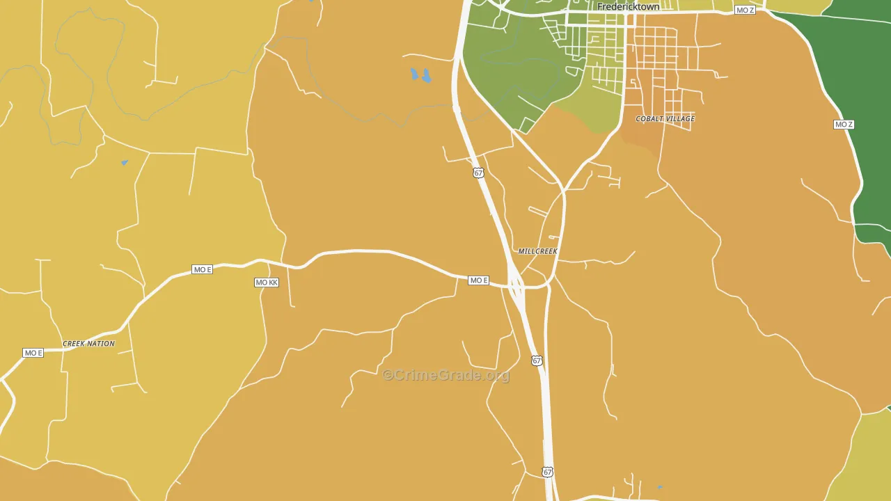 Millcreek, MO Map of Murder Rates