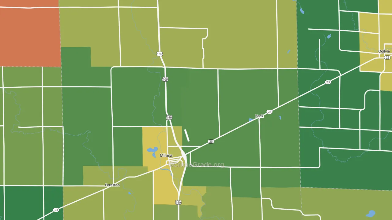 Mille Lacs County, MN Map of Murder Rates