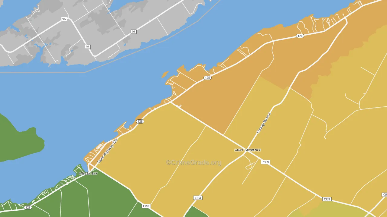Millen Bay, NY Map of Murder Rates