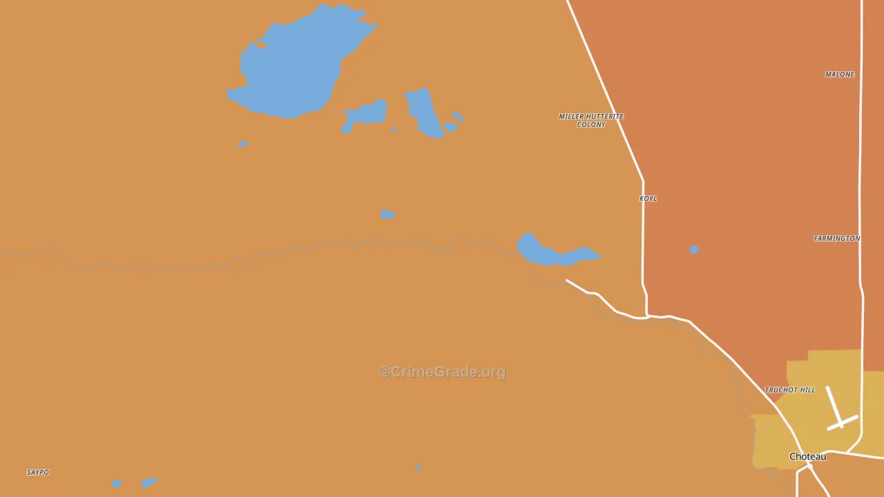 Miller Colony, MT Map of Murder Rates