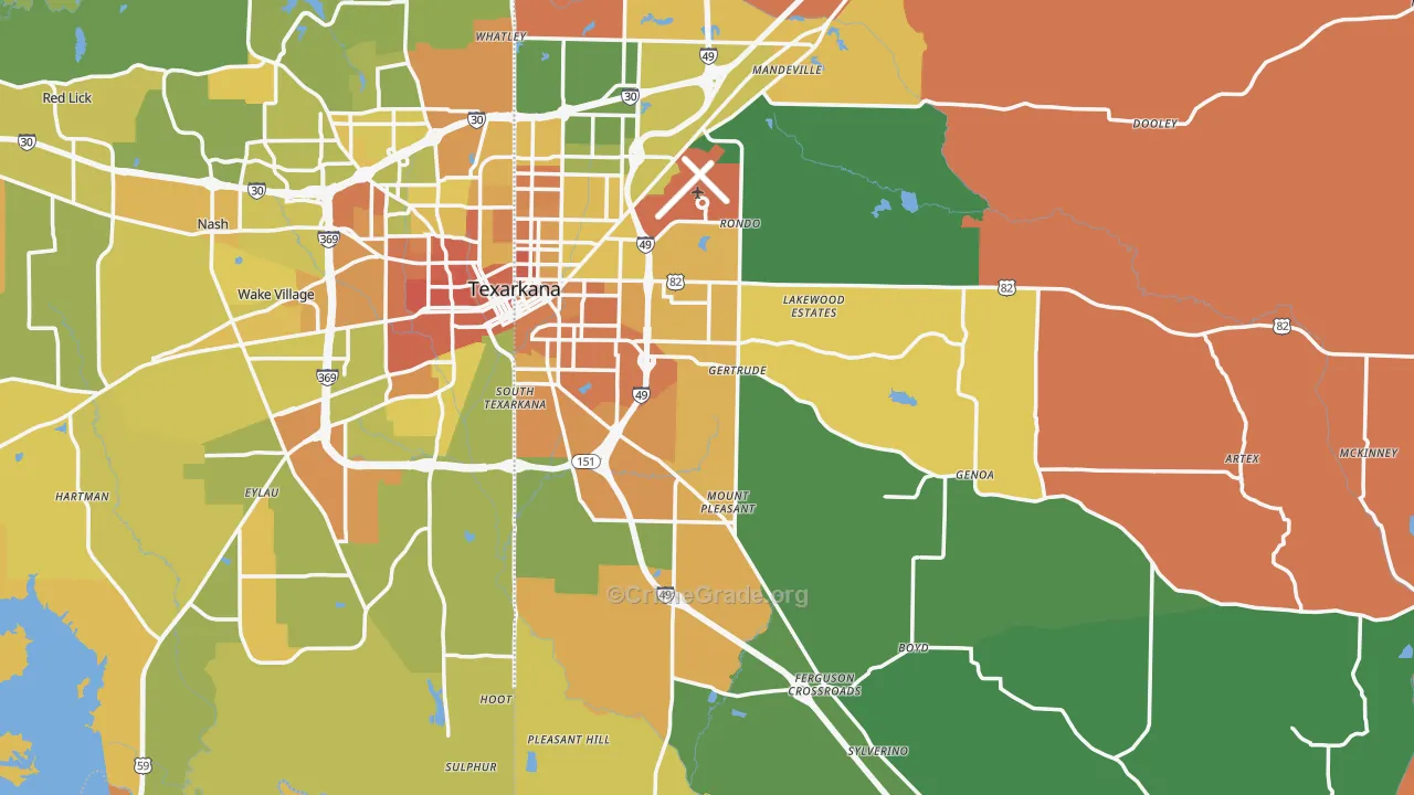 Miller County, AR Map of Murder Rates