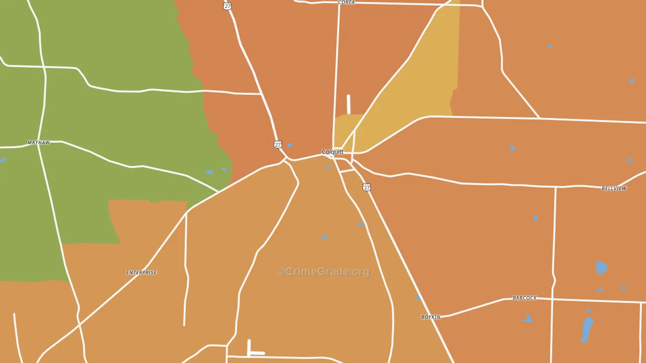 Miller County, GA Map of Murder Rates