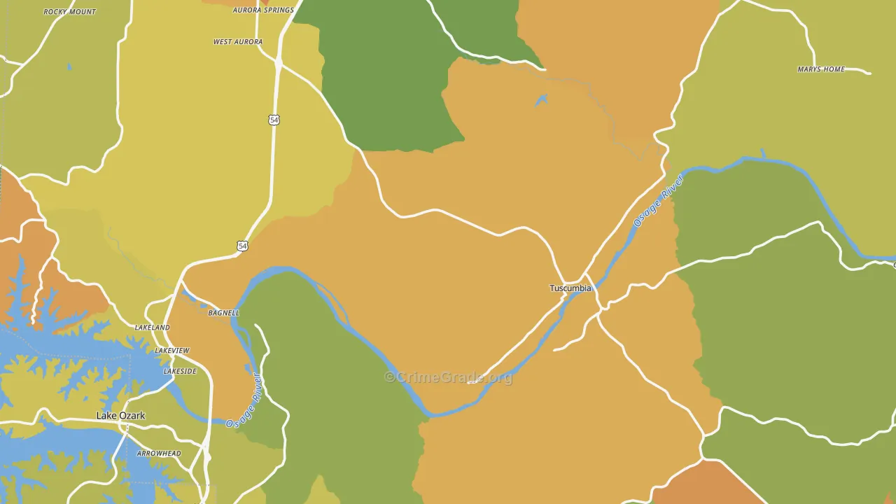 Miller County, MO Map of Murder Rates
