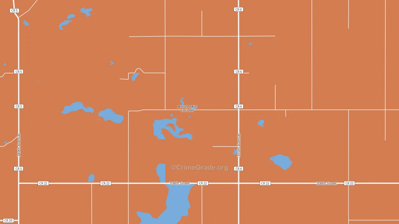 Miller Dale Colony, SD Map of Murder Rates