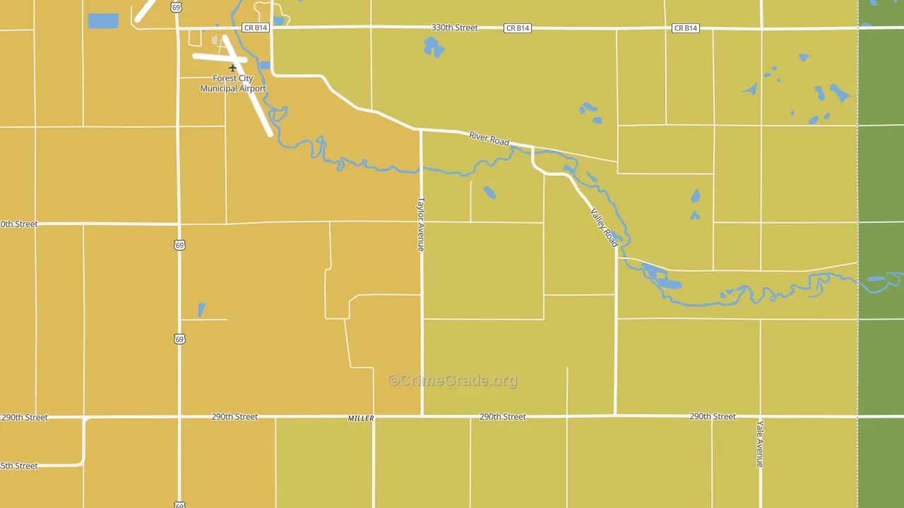 Miller, IA Map of Murder Rates
