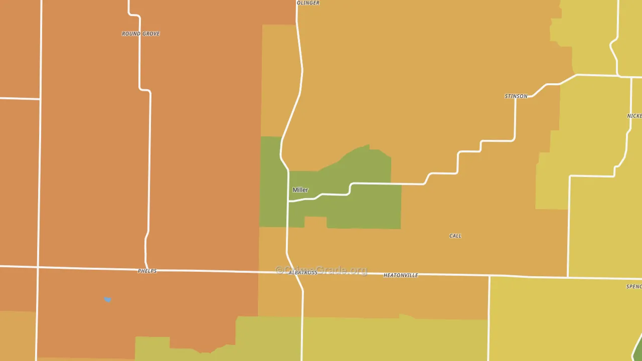 Miller, MO Map of Murder Rates