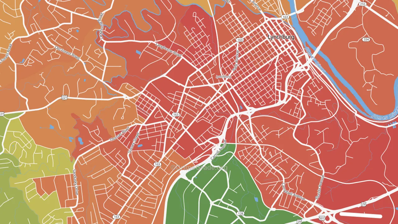 Miller Park, Lynchburg, VA Map of Murder Rates