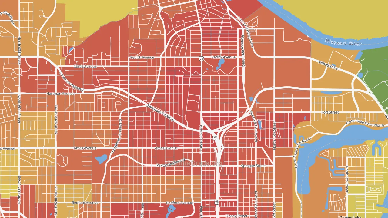 Miller Park Minne Lusa Area, Omaha, NE Map of Murder Rates
