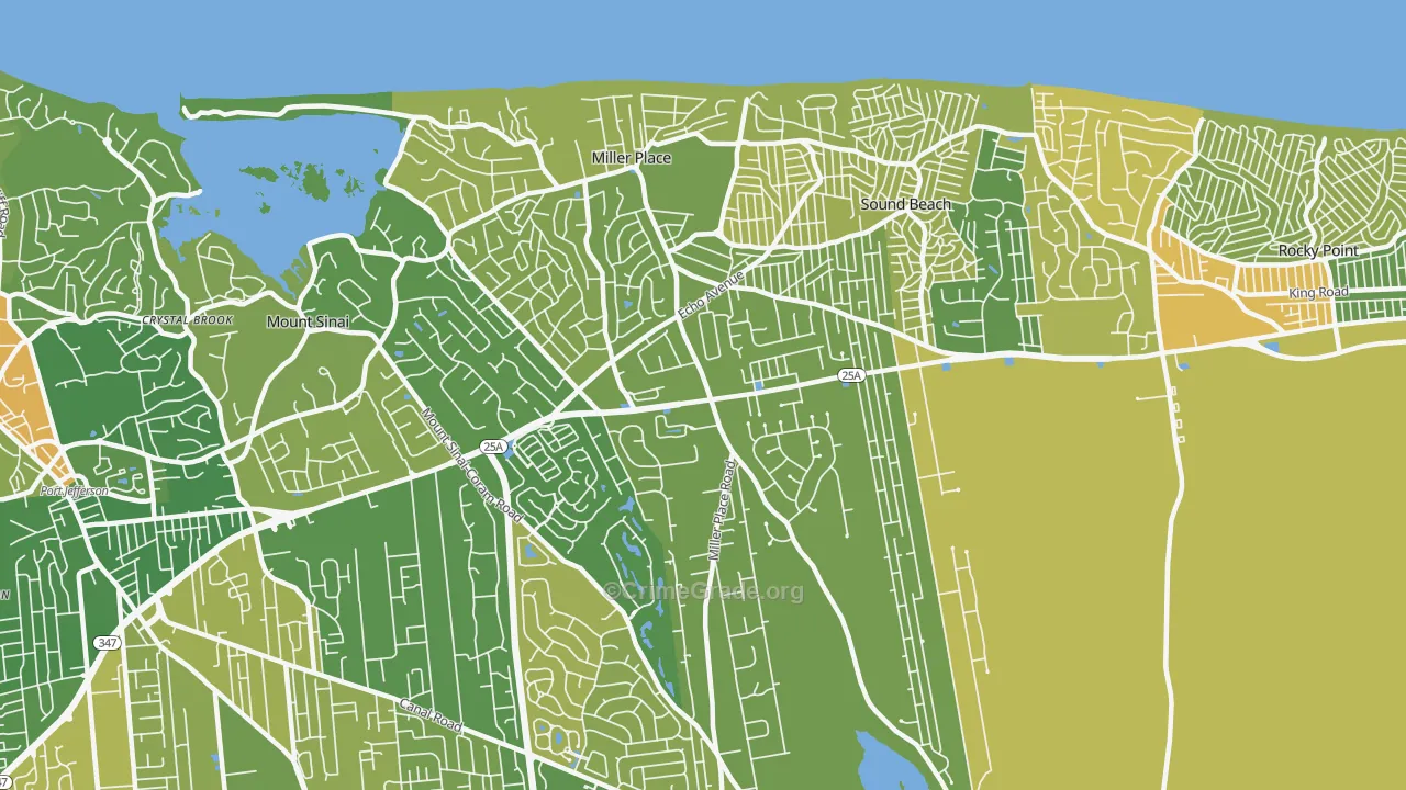 Miller Place, NY Map of Murder Rates