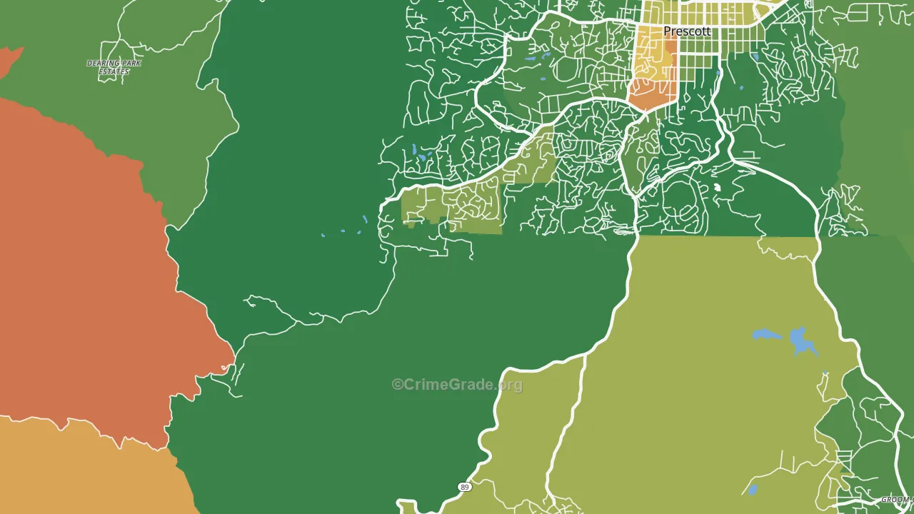 Miller Valley, AZ Map of Murder Rates
