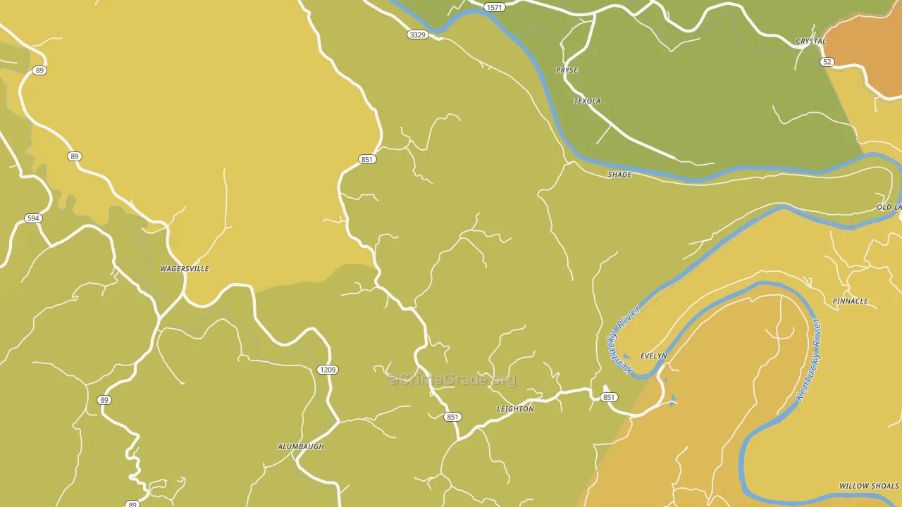 Millers Creek, KY Map of Murder Rates