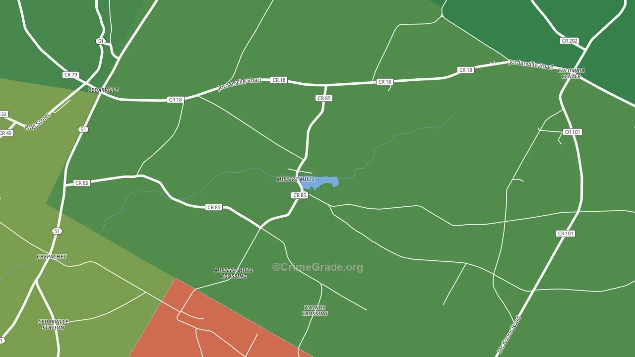 Millers Mills, NY Map of Murder Rates