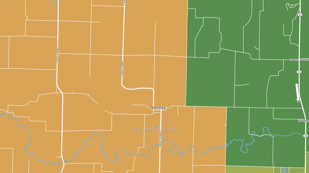 Millersburg, IL Map of Murder Rates