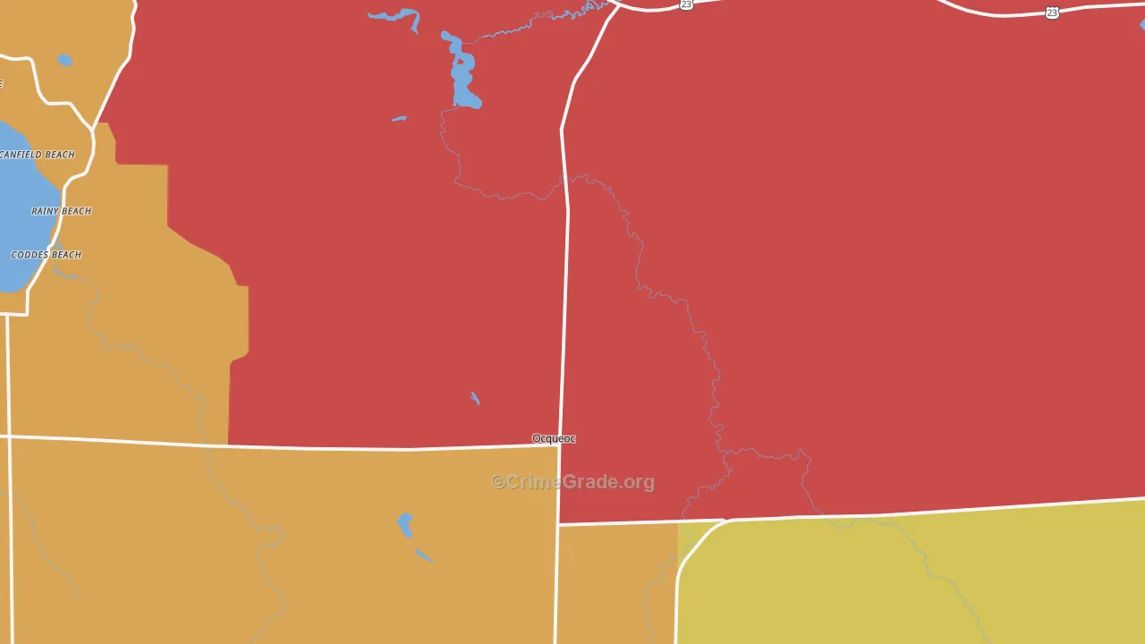 Millersburg, MI Map of Murder Rates
