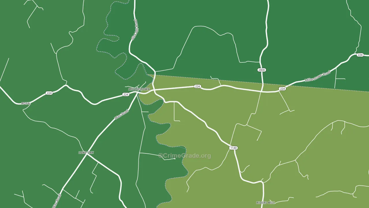Millerstown, KY Map of Murder Rates