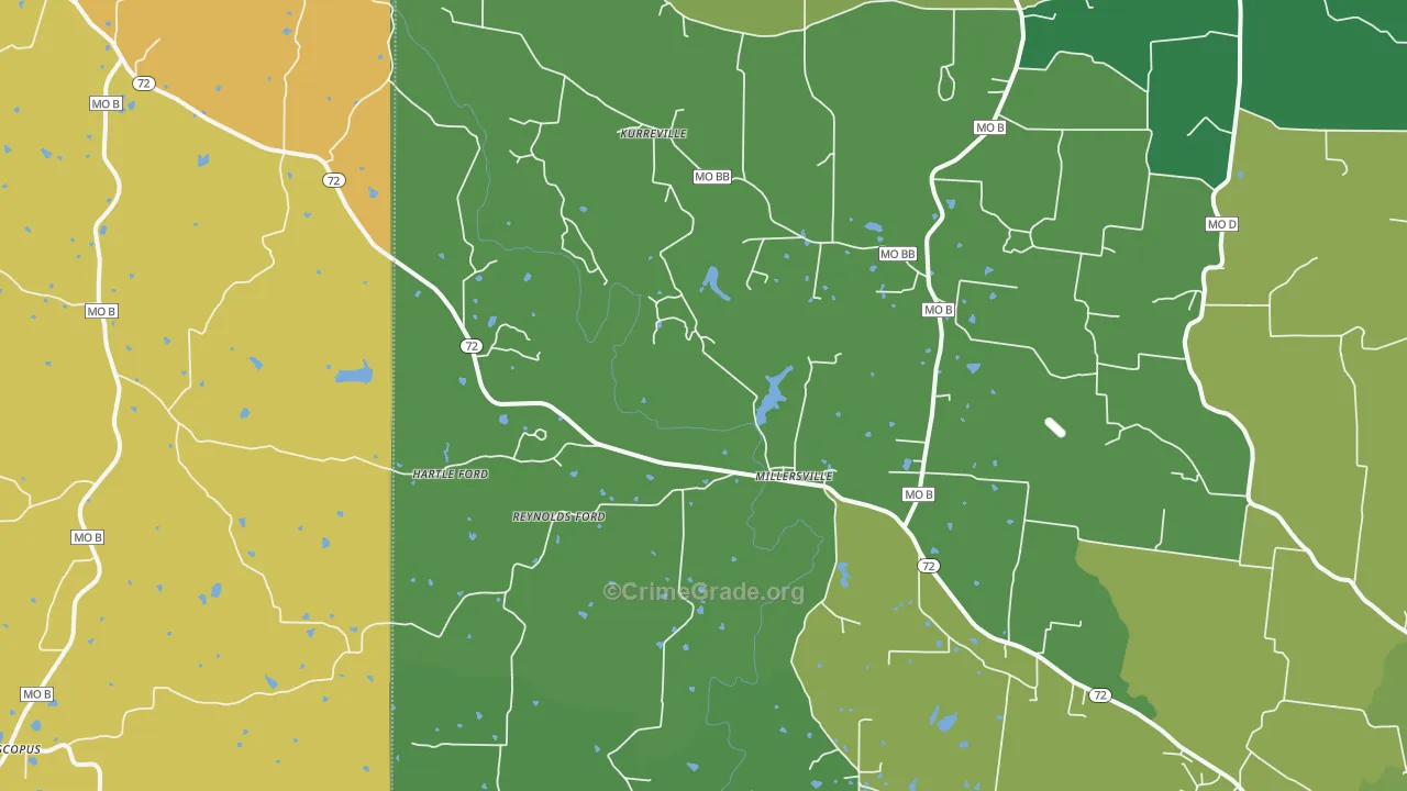 Millersville, MO Map of Murder Rates