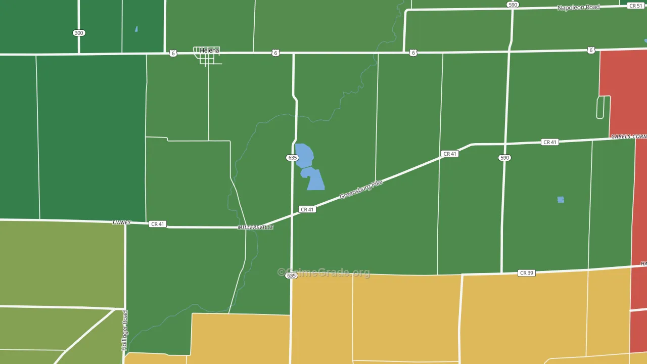 Millersville, OH Map of Murder Rates