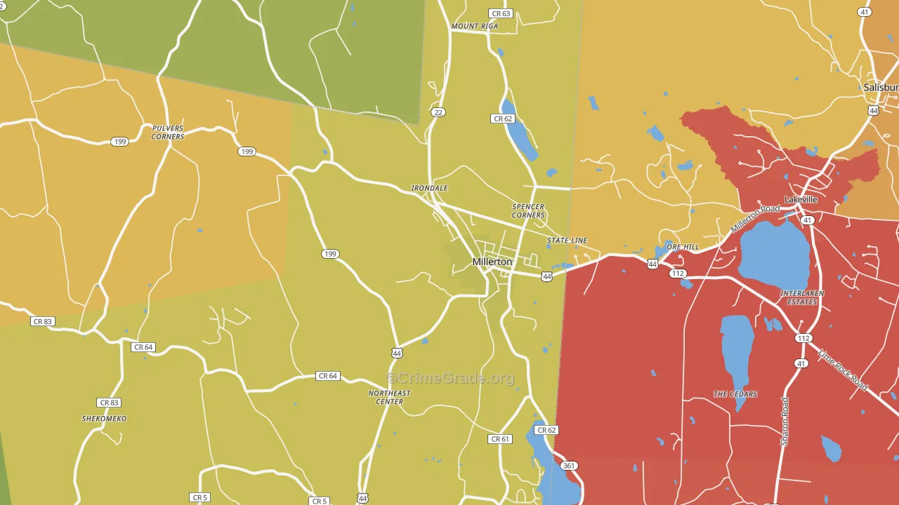 Millerton, NY Map of Murder Rates