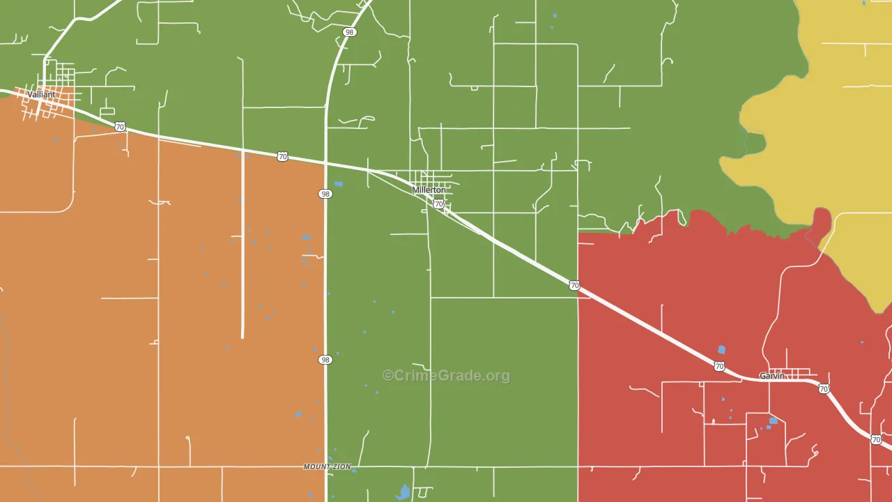 Millerton, OK Map of Murder Rates